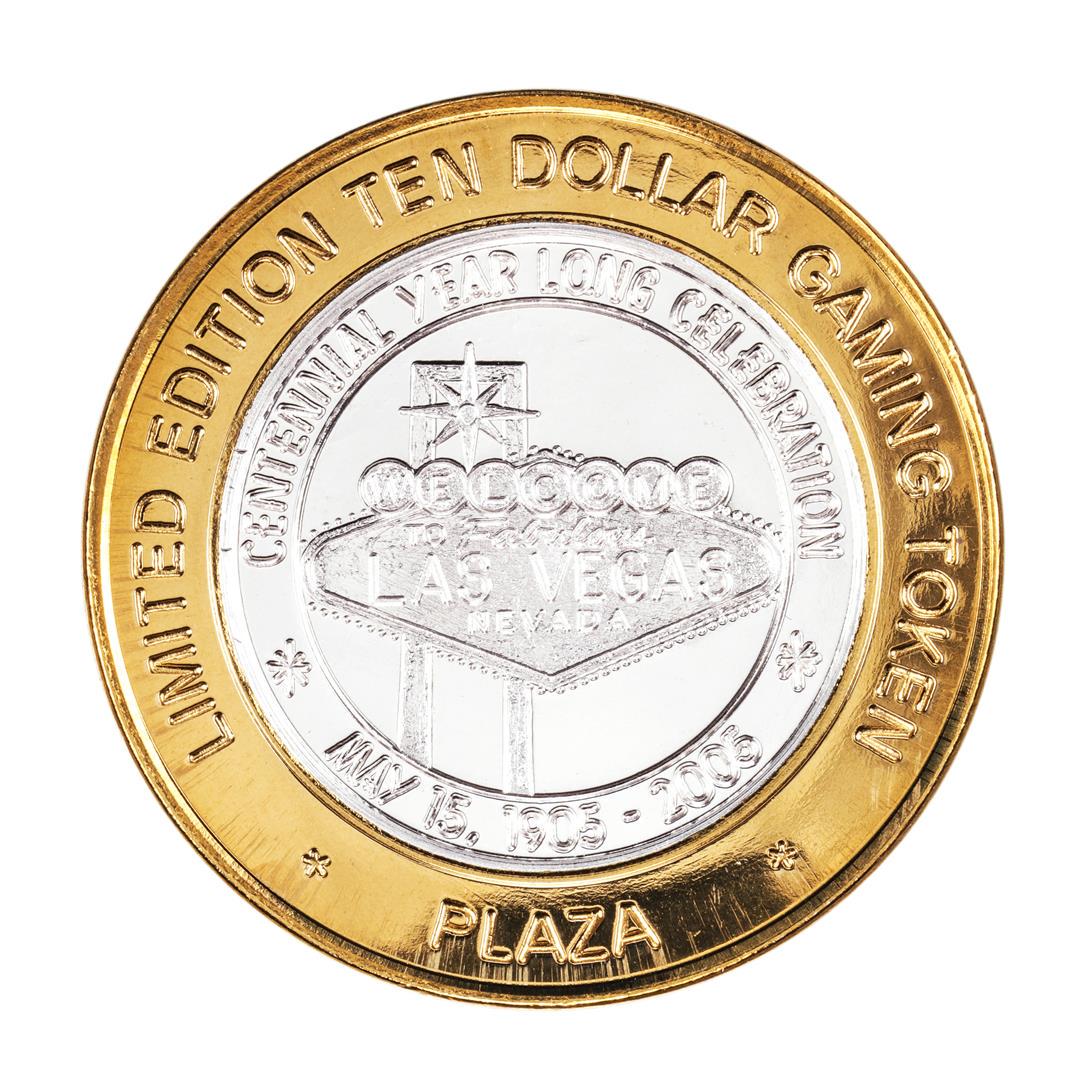 .999 Fine Silver Plaza Casino Las Vegas, Nevada $10: One .999 Fine Silver Plaza Casino Las Vegas, Nevada $10 Limited Edition Gaming Token.