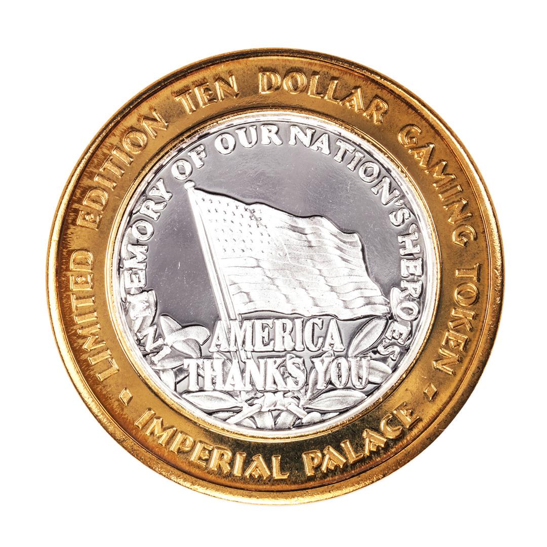 .999 Silver Imperial Palace Hotel & Casino Las Vegas: One .999 Silver Imperial Palace Hotel & Casino Las Vegas $10 Limited Edition Gaming Token.