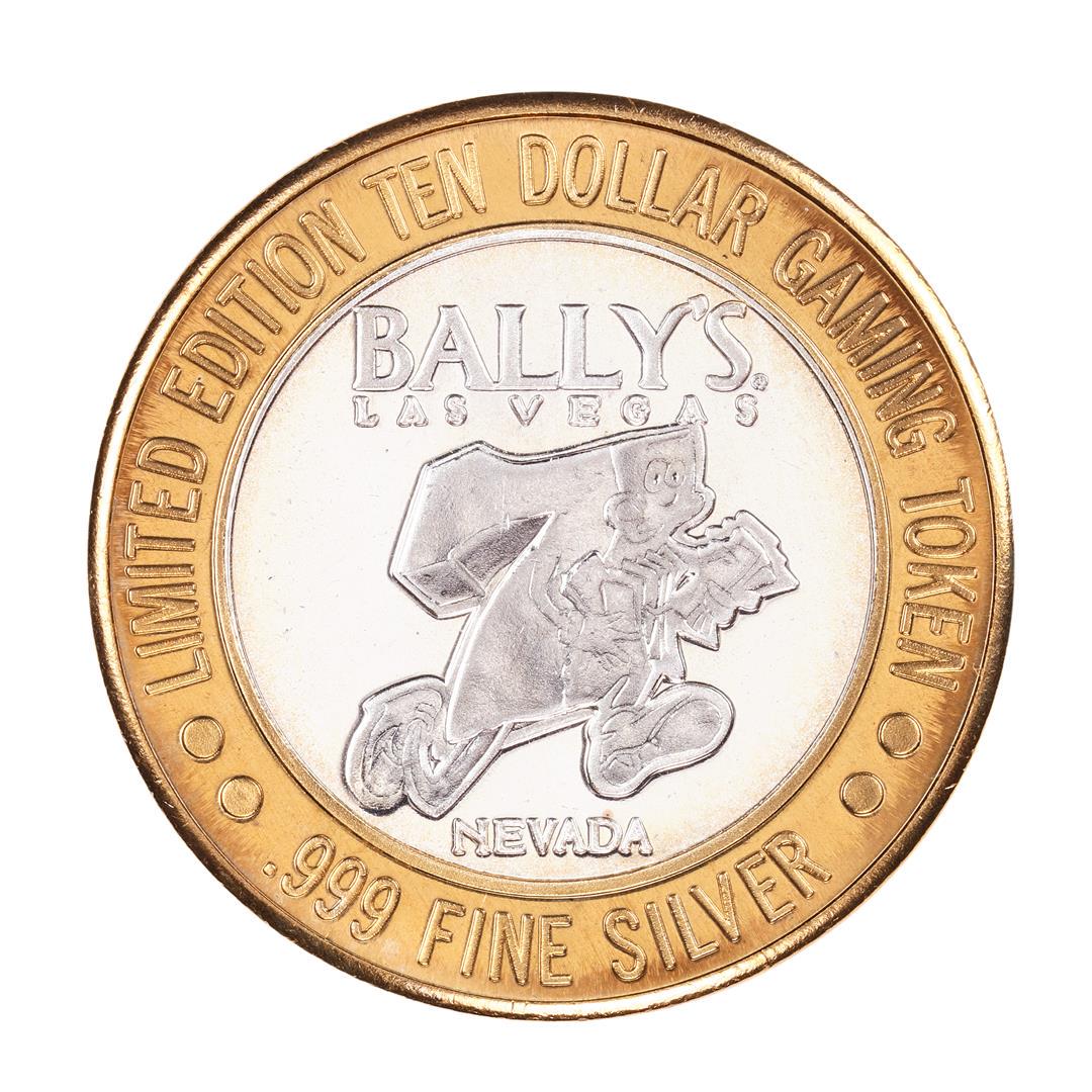 .999 Silver Ballys Las Vegas, Nevada $10 Casino Limited: One .999 Silver Ballys Las Vegas, Nevada $10 Casino Limited Edition Gaming Token.