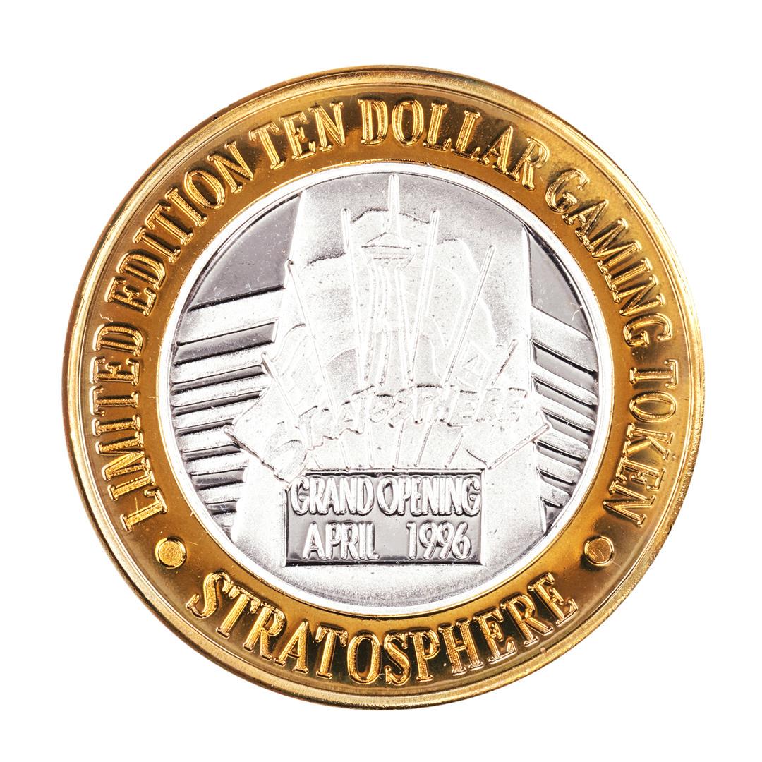 .999 Silver Stratosphere Las Vegas, Nevada $10 Casino: One .999 Silver Stratosphere Las Vegas, Nevada $10 Casino Limited Edition Gaming Token.