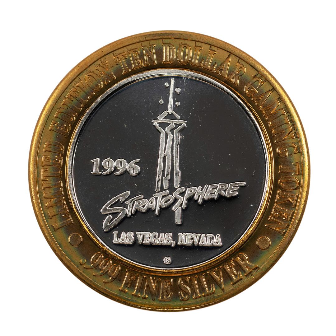 .999 Silver Stratosphere Las Vegas, NV $10 Casino: One .999 Silver Stratosphere Las Vegas, NV $10 Casino Limited Edition Gaming Token.