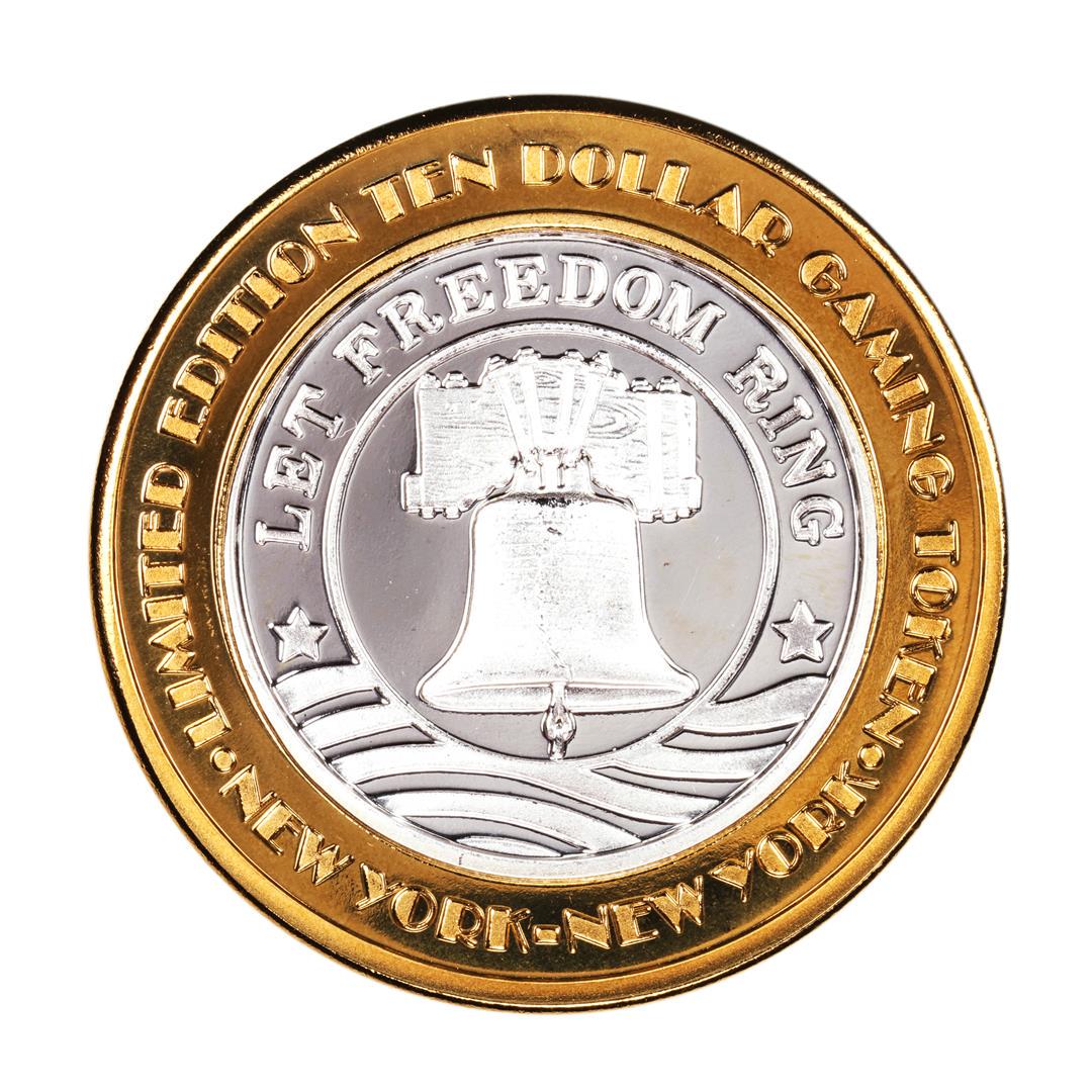 .999 Fine Silver New York New York Las Vegas, Nevada: One .999 Fine Silver New York New York Las Vegas, Nevada $10 Limited Edition Gaming Token.