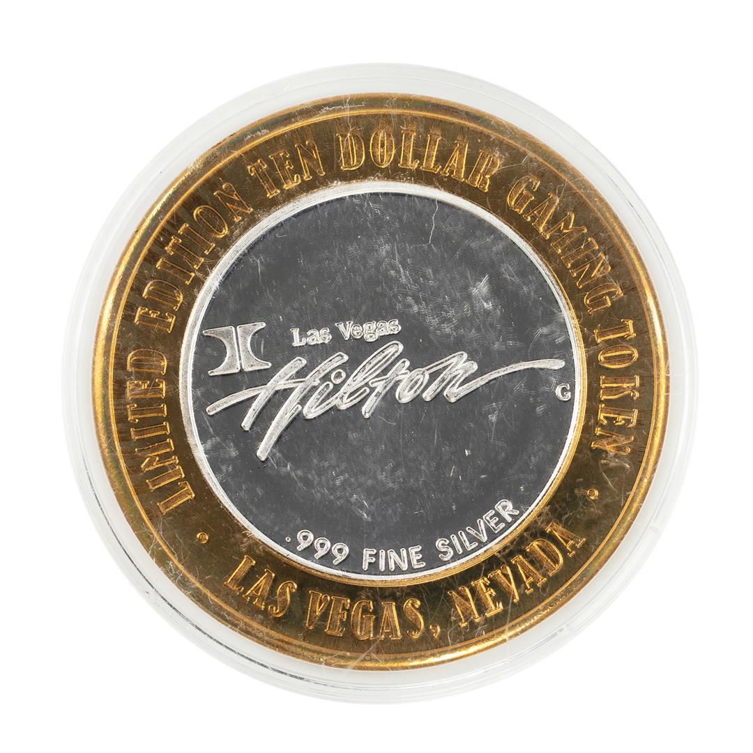 .999 Silver Hilton Las Vegas, Nevada $10 Casino Limited: One .999 Silver Hilton Las Vegas, Nevada $10 Casino Limited Edition Gaming Token.