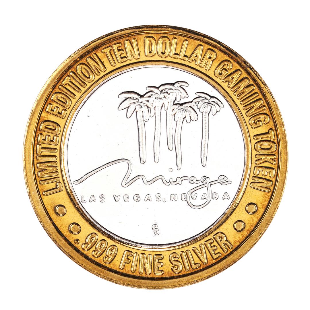 .999 Silver The Mirage Las Vegas, Nevada $10 Casino: One .999 Silver The Mirage Las Vegas, Nevada $10 Casino Limited Edition Gaming Token.