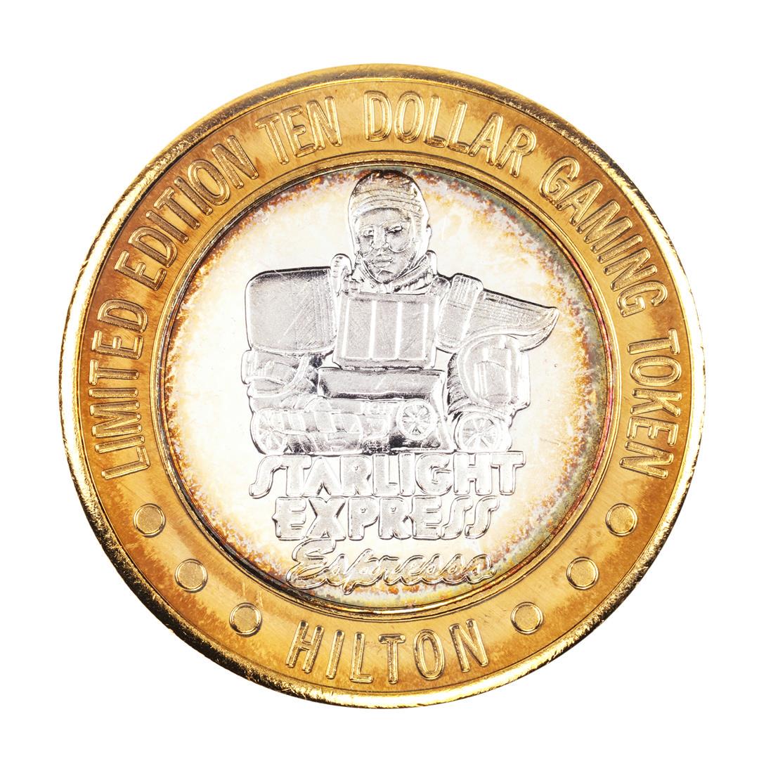 .999 Fine Silver Hilton Las Vegas, Nevada $10 Casino: One .999 Fine Silver Hilton Las Vegas, Nevada $10 Casino Limited Edition Gaming Token.