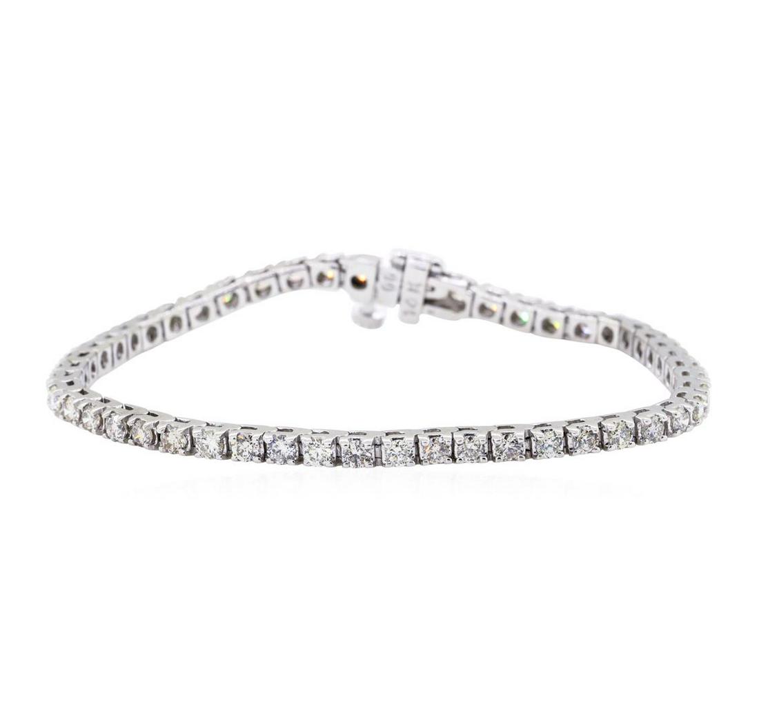 14KT White Gold 3.00ctw Diamond Tennis Bracelet: One electronically tested 14KT white gold lady's combination cast & assembled fashion tennis bracelet with a tongue clasp & foldover safety with a bright polish finish. The featured lady's bracelet me