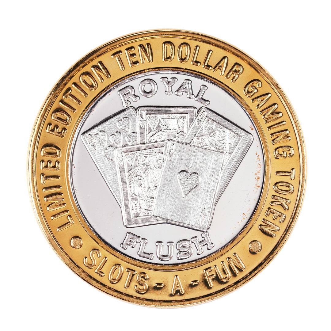 .999 Silver Slots A Fun Casino Las Vegas, NV $10: One .999 Silver Slots A Fun Casino Las Vegas, NV $10 Limited Edition Casino Gaming Token.