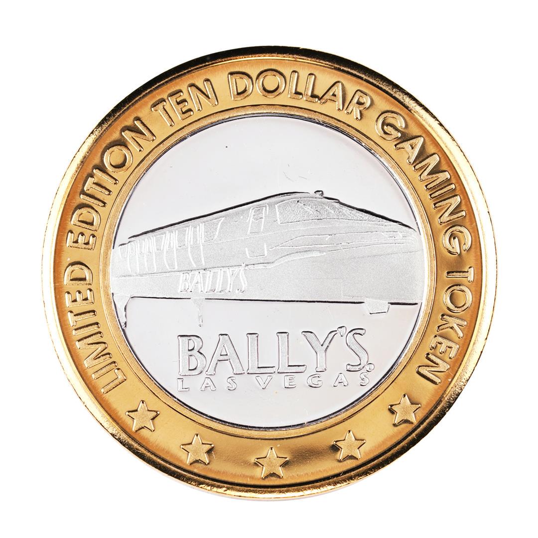 .999 Silver Bally's Las Vegas $10 Casino Limited: One .999 Silver Bally's Las Vegas $10 Casino Limited Edition Gaming Token.