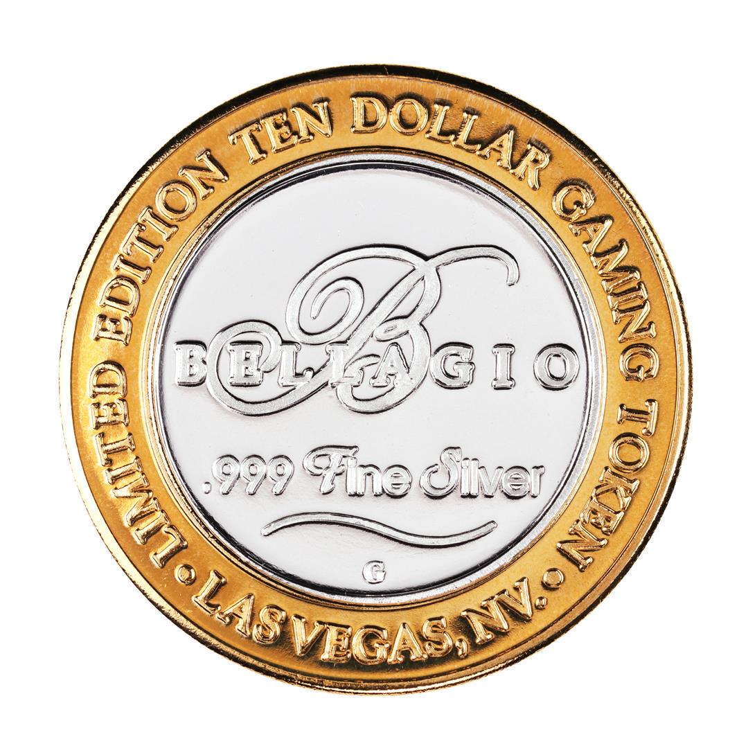 .999 Silver Bellagio Las Vegas, Nevada $10 Casino: One .999 Silver Bellagio Las Vegas, Nevada $10 Casino Limited Edition Gaming Token.