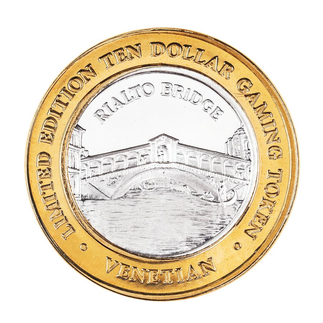 .999 Silver The Venetian Las Vegas Nevada $10 Casino: One .999 Silver The Venetian Las Vegas Nevada $10 Casino Limited Edition Gaming Token.