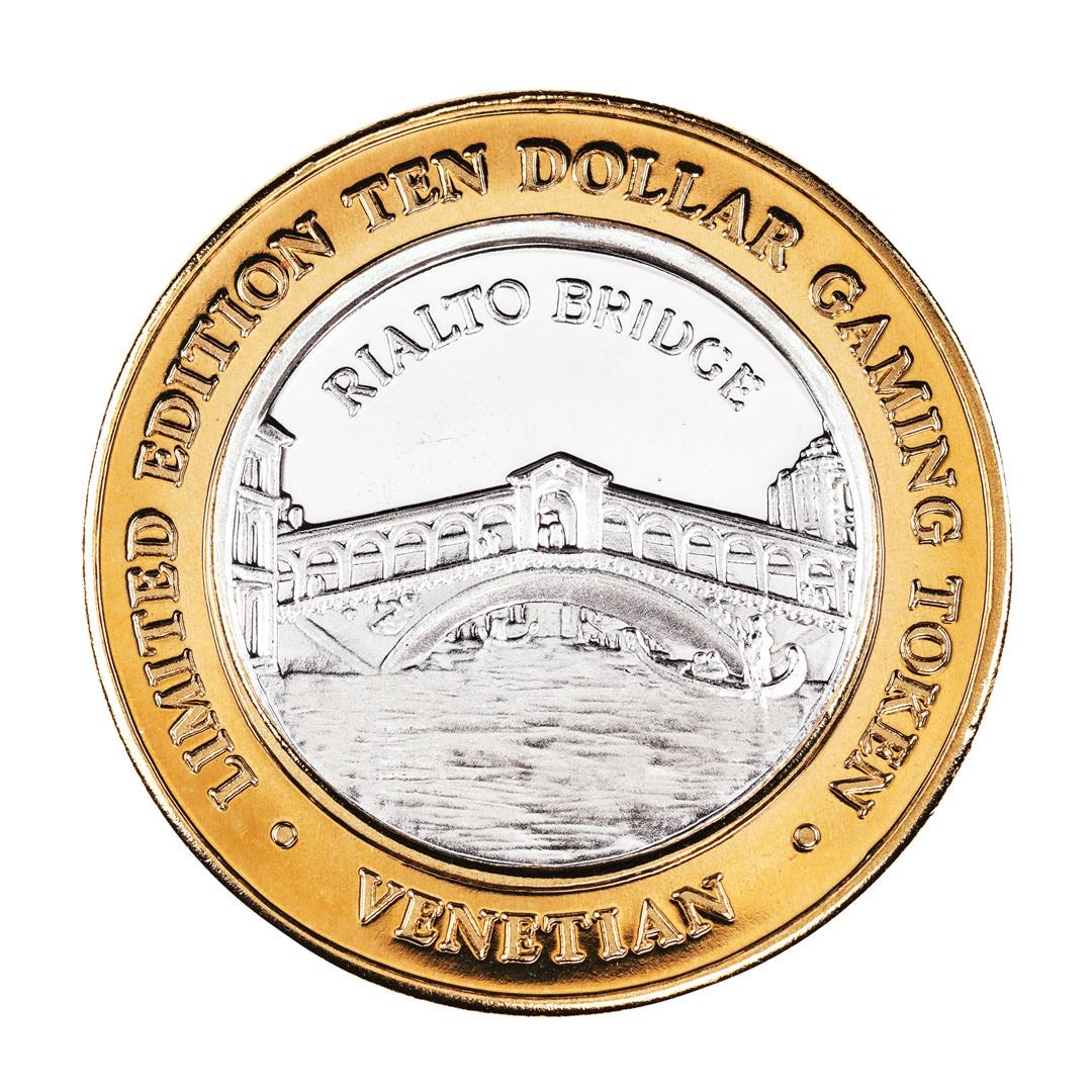 .999 Silver The Venetian Las Vegas Nevada $10 Casino: One .999 Silver The Venetian Las Vegas Nevada $10 Casino Limited Edition Gaming Token.