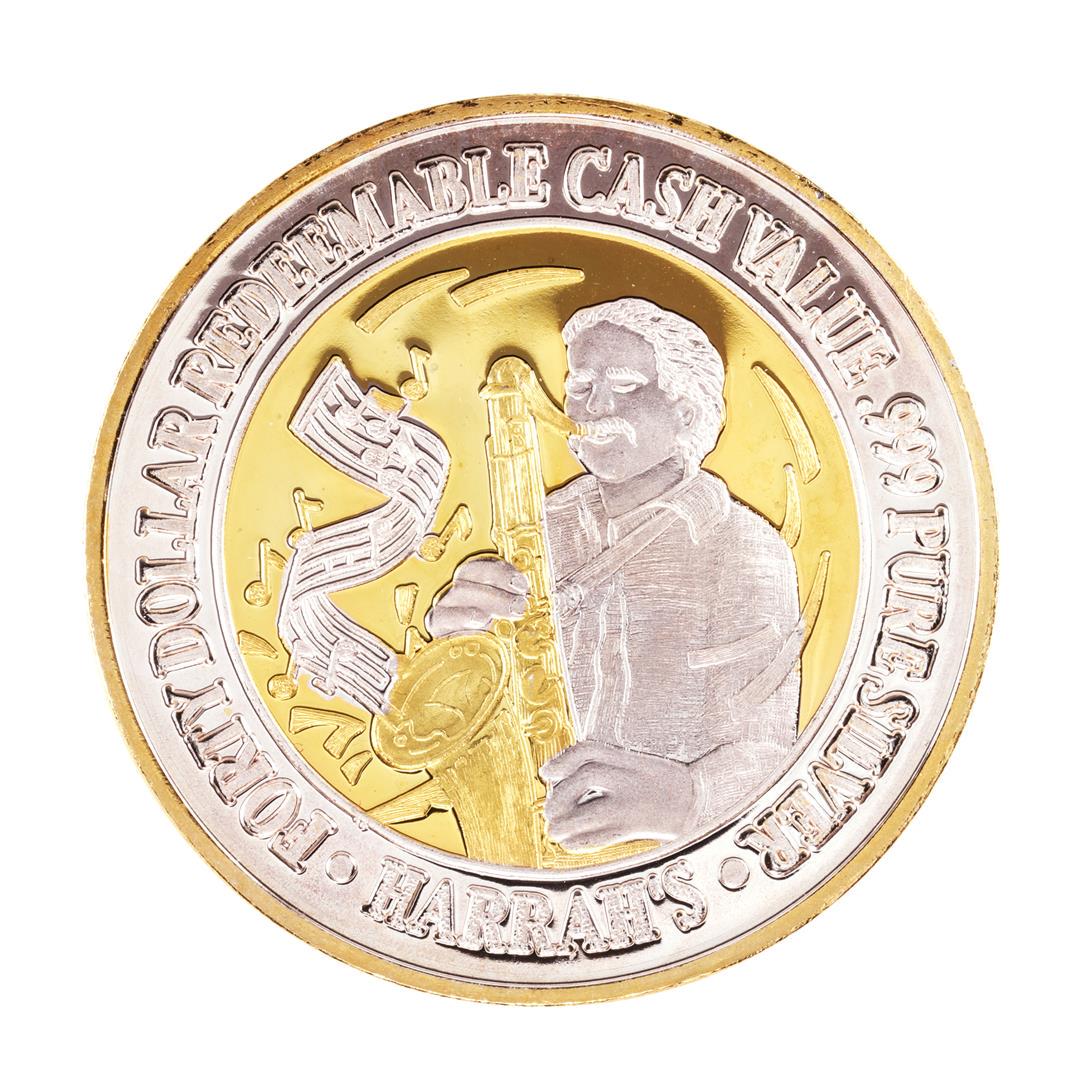 .999 Silver Harrah's Casino Las Vegas, Nevada $40: One .999 Silver Harrah's Casino Las Vegas, Nevada $40 Casino Limited Edition Gaming Token.