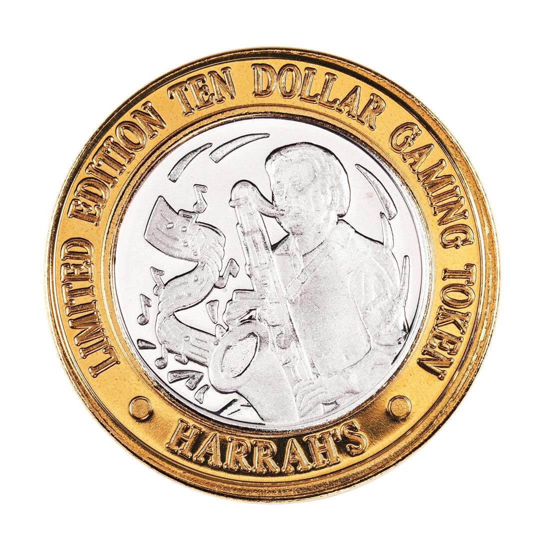 .999 Silver Harrah's Las Vegas, Nevada $10 Casino: One .999 Silver Harrah's Las Vegas, Nevada $10 Casino Limited Edition Gaming Token.