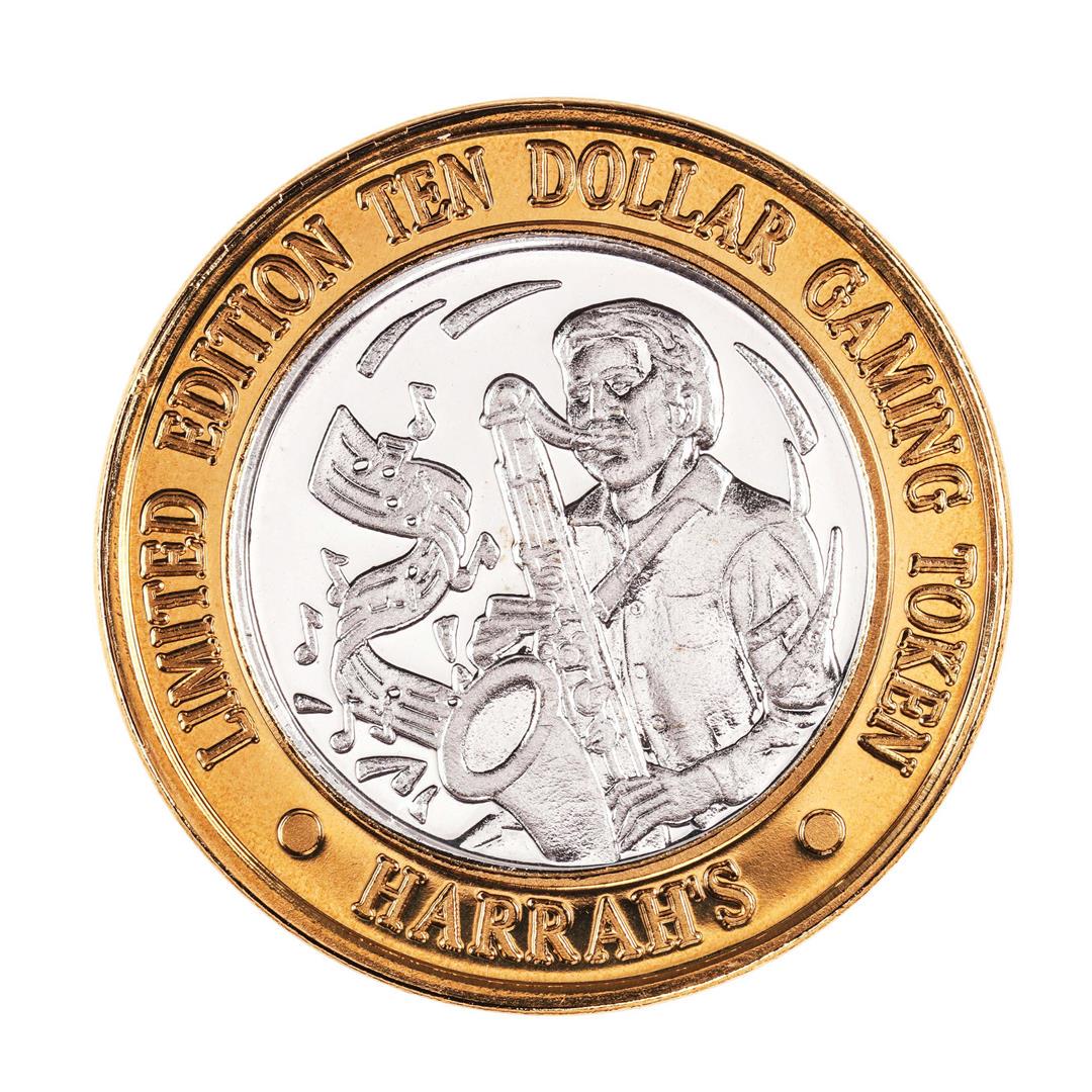 .999 Silver Harrah's Las Vegas, Nevada $10 Casino: One .999 Silver Harrah's Las Vegas, Nevada $10 Casino Limited Edition Gaming Token.