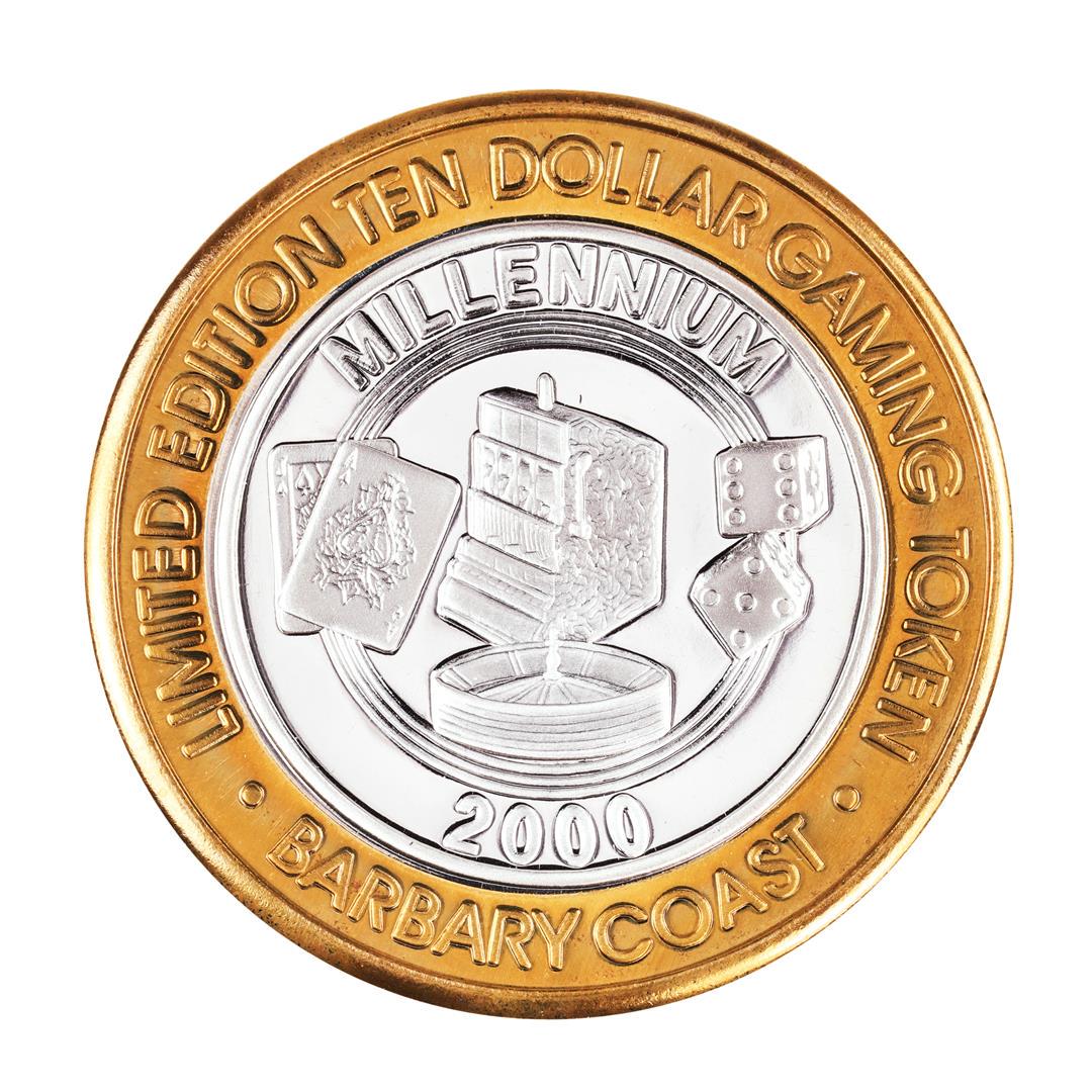 .999 Silver Barbary Coast Las Vegas, Nevada $10 Casino: One .999 Silver Barbary Coast Las Vegas, Nevada $10 Casino Limited Edition Gaming Token.