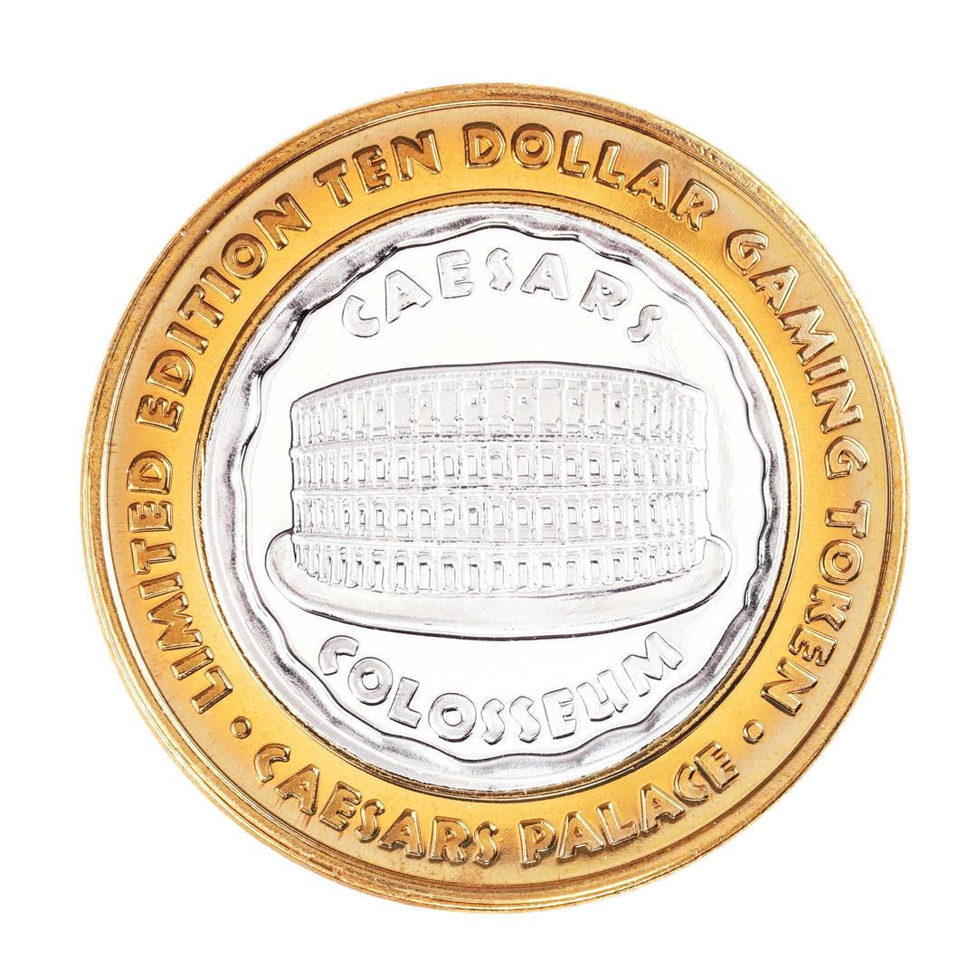 .999 Silver Caesars Palace Las Vegas, Nevada $10 Casino: One .999 Silver Caesars Palace Las Vegas, Nevada $10 Casino Limited Edition Gaming Token.
