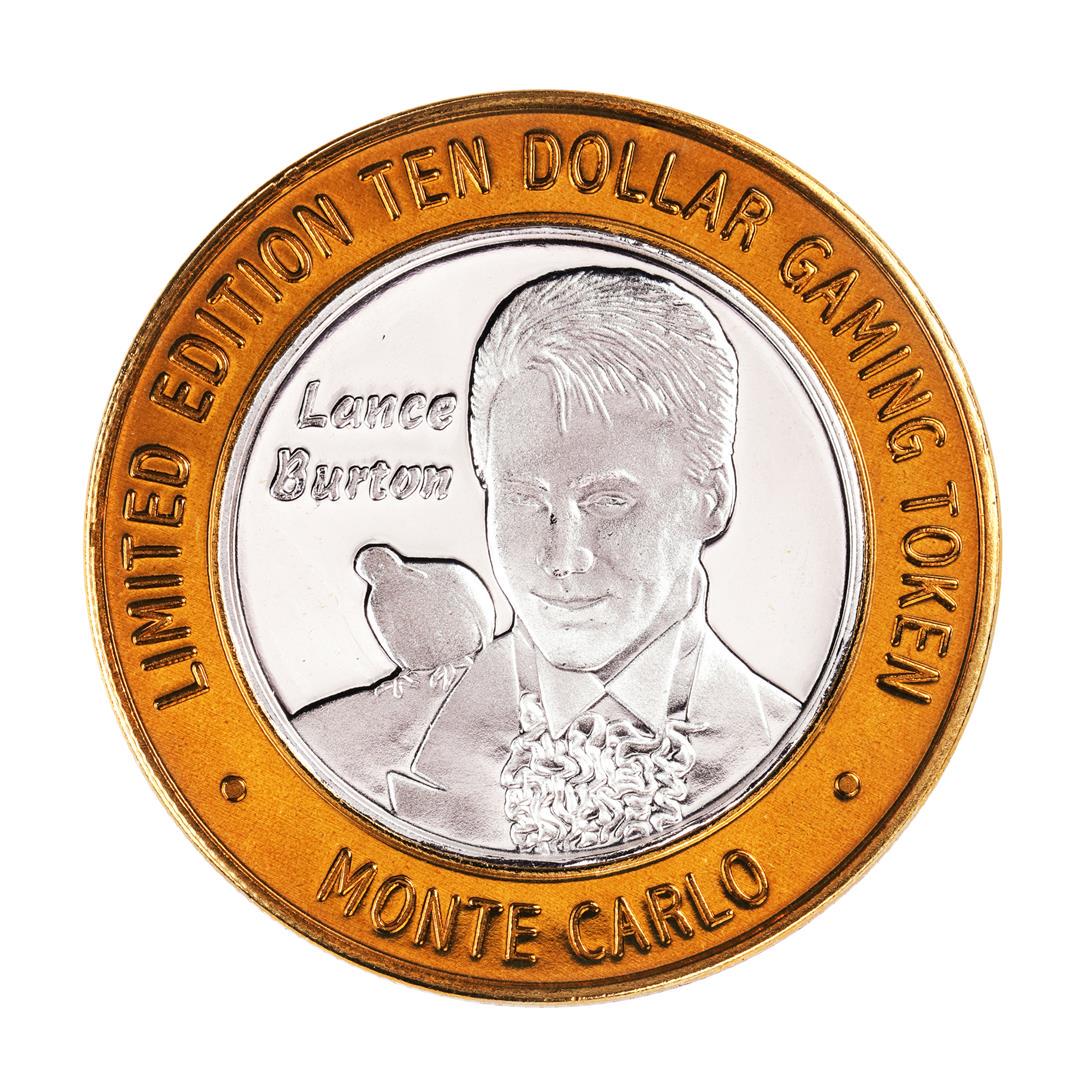 .999 Silver Monte Carlo Las Vegas, Nevada $10 Casino: One .999 Silver Monte Carlo Las Vegas, Nevada $10 Casino Limited Edition Gaming Token.