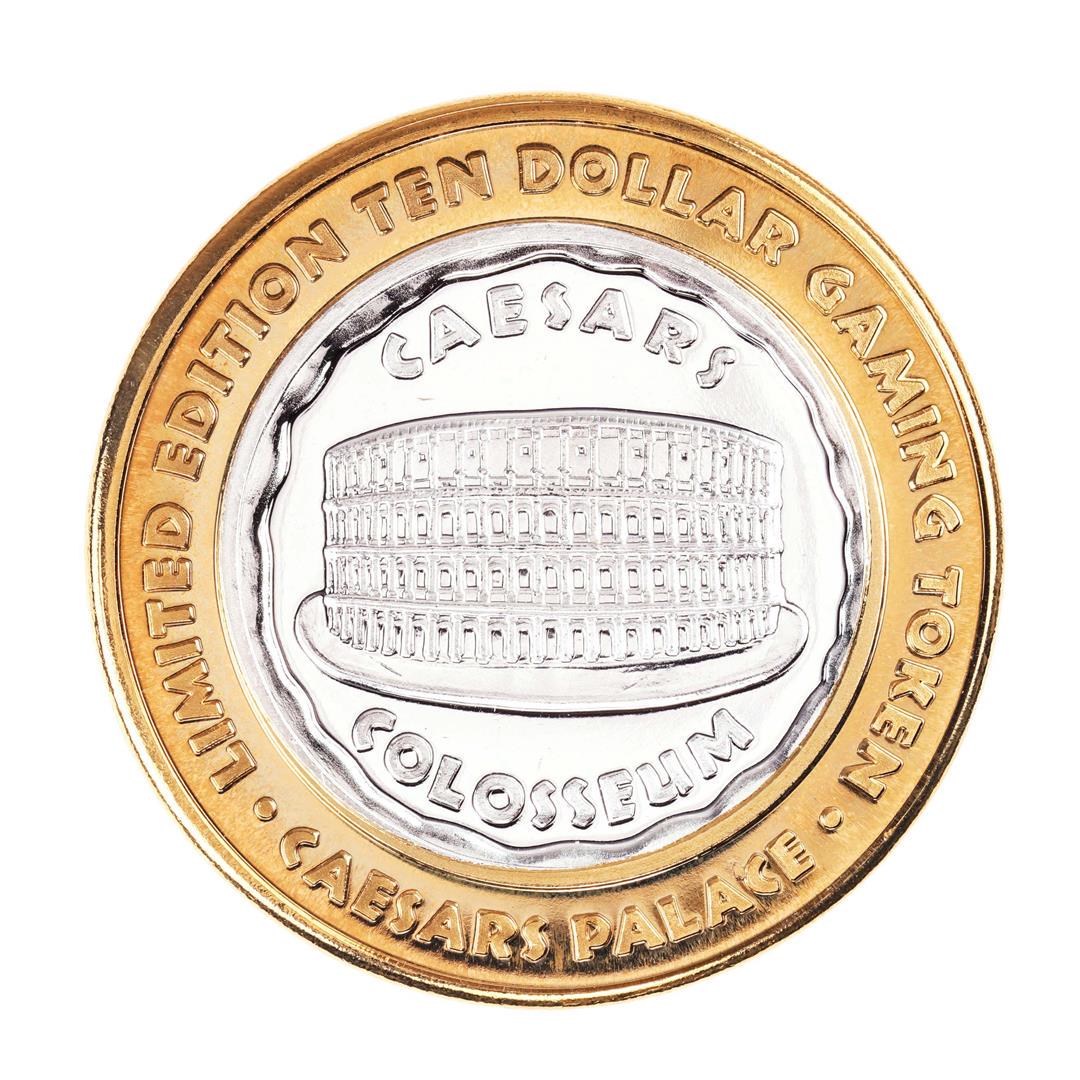 .999 Silver Caesars Palace Las Vegas, Nevada $10 Casino: One .999 Silver Caesars Palace Las Vegas, Nevada $10 Casino Limited Edition Gaming Token.