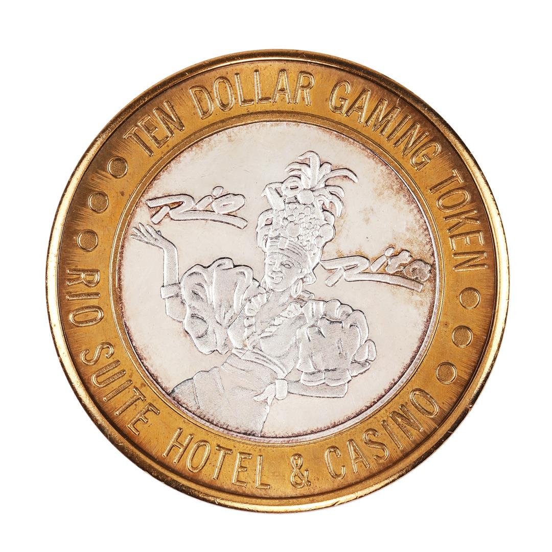 .999 Silver Rio Suite Hotel & Casino Las Vegas, NV $10: One .999 Silver Rio Suite Hotel & Casino Las Vegas, NV $10 Limited Edition Gaming Token.