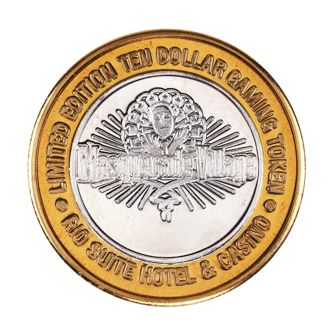 .999 Silver Rio Suite Hotel & Casino Las Vegas $10: One .999 Silver Rio Suite Hotel & Casino Las Vegas $10 Limited Edition Gaming Token.