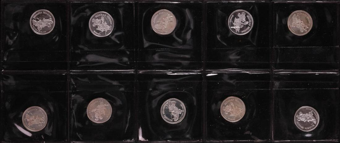 Lot of (10) Disney Mickey & Minnie Mouse 1/20 oz. .999: One Lot of (10) Disney Mickey & Minnie Mouse 1/20 oz. .999 Fine Silver Coin Rounds.