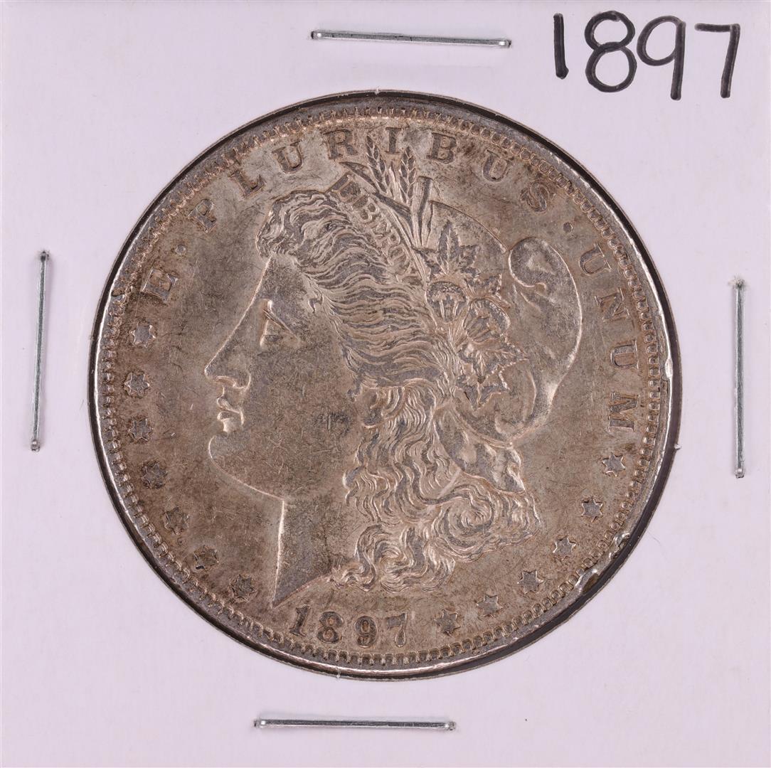 1897 $1 Morgan Silver Dollar Coin: One 1897 $1 Morgan Silver Dollar Coin.