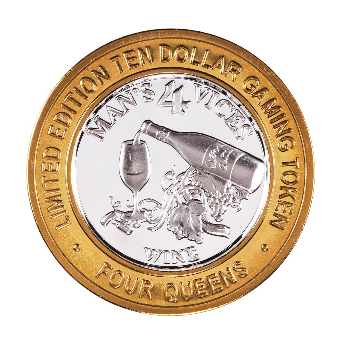 .999 Fine Silver Four Queens Las Vegas, NV $10 Limited: One .999 Fine Silver Four Queens Las Vegas, NV $10 Limited Edition Gaming Token.