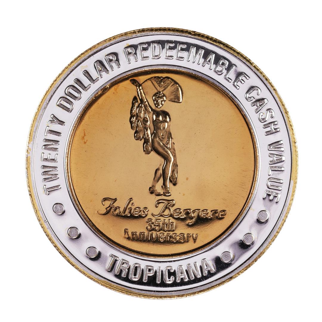 .999 Silver Tropicana Las Vegas, Nevada $20 Limited: One .999 Silver Tropicana Las Vegas, Nevada $20 Limited Edition Casino Gaming Token.