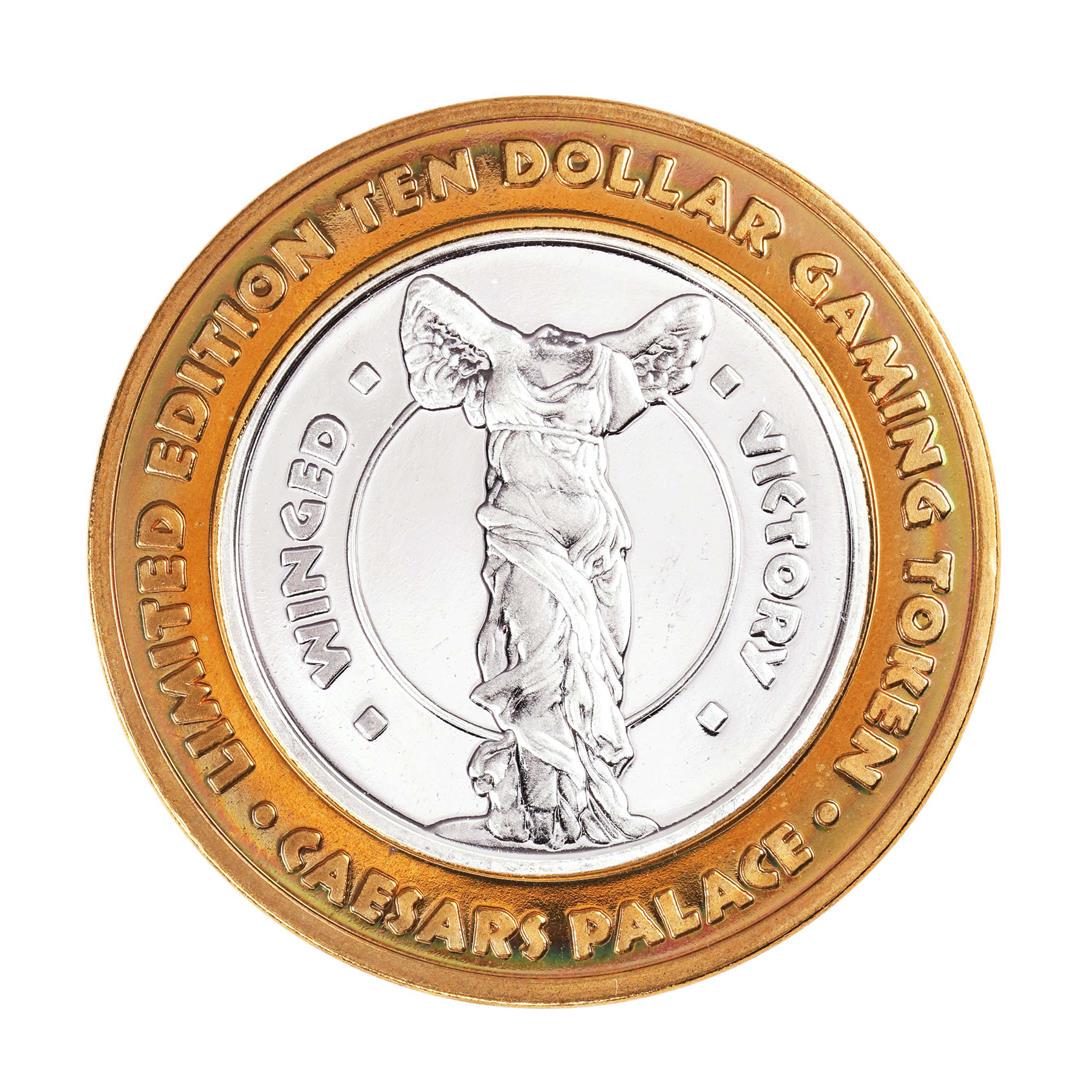 .999 Silver Caesars Palace Las Vegas, Nevada $10 Casino: One .999 Silver Caesars Palace Las Vegas, Nevada $10 Casino Limited Edition Gaming Token.