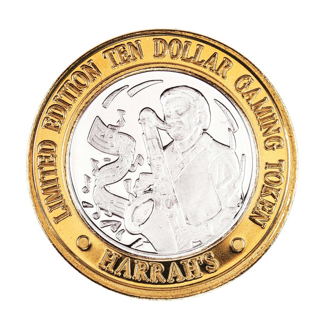 .999 Silver Harrah's Las Vegas, Nevada $10 Casino: One .999 Silver Harrah's Las Vegas, Nevada $10 Casino Limited Edition Gaming Token.