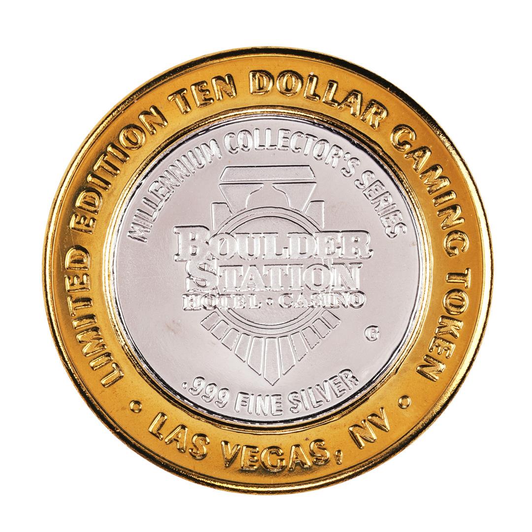 .999 Silver Boulder Station Hotel Casino Las Vegas, NV: One .999 Silver Boulder Station Hotel Casino Las Vegas, NV $10 Limited Casino Token.