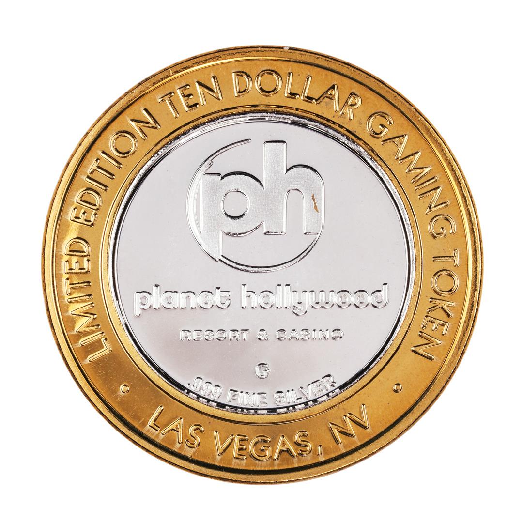 .999 Silver Planet Hollywood Casino Las Vegas $10: One .999 Silver Planet Hollywood Casino Las Vegas $10 Limited Edition Casino Gaming Token.