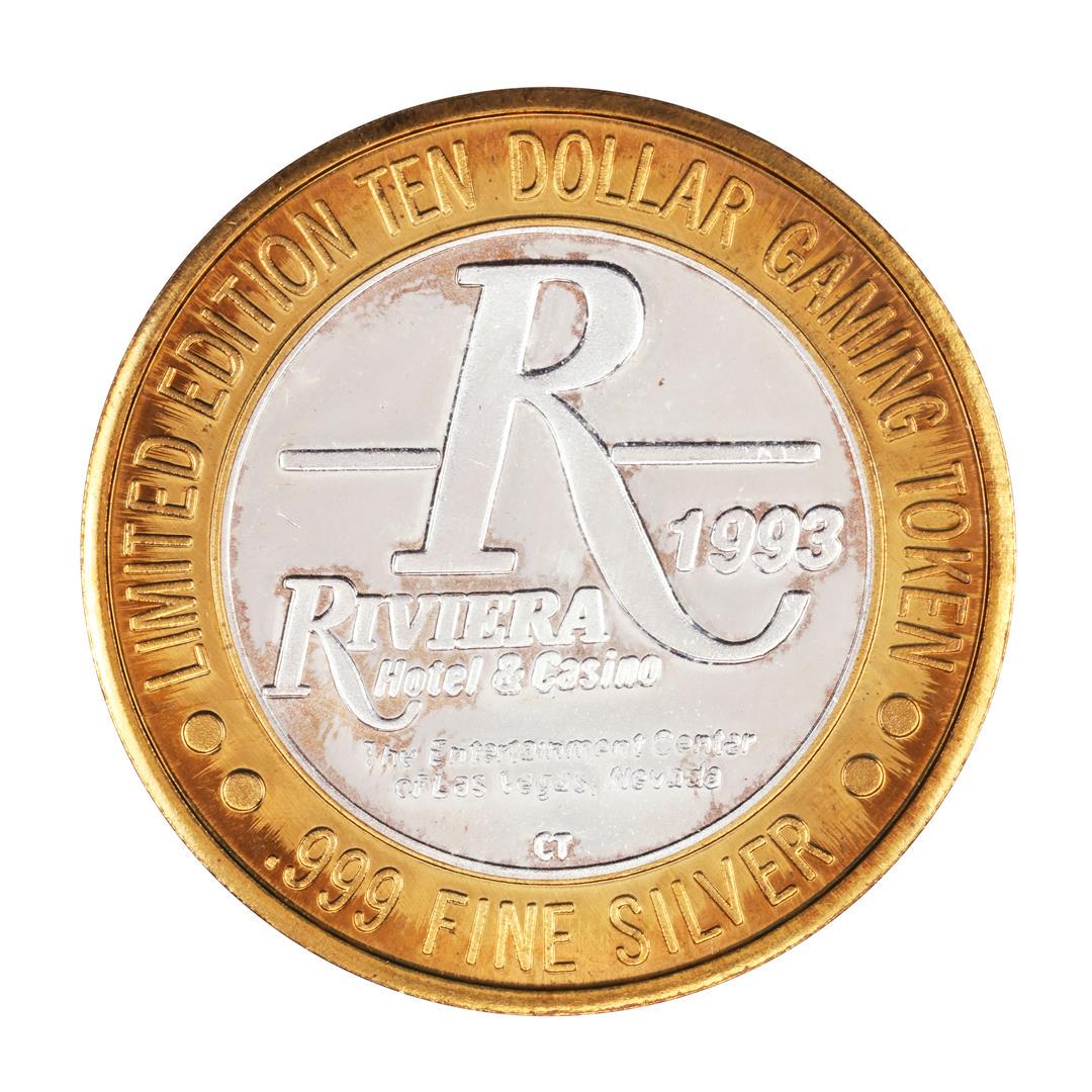 .999 Silver Riviera Hotel & Casino Las Vegas $10 Casino: One .999 Silver Riviera Hotel & Casino Las Vegas $10 Casino Limited Edition Gaming Token.
