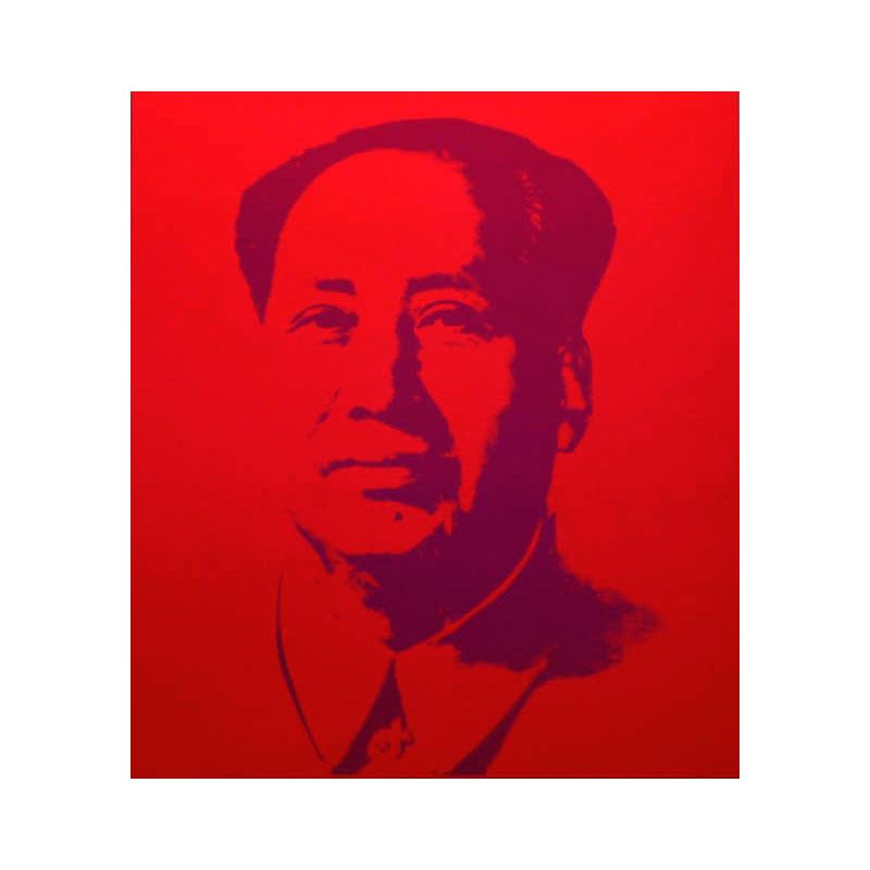 Andy Warhol "Mao Red" Silkscreen: "Mao Red" is a silk screen print on paper (open edition) from Sunday B Morning featuring the works of Andy Warhol. The piece is stamped in blue on the back with "Published by Sunday B. Morning" and "f