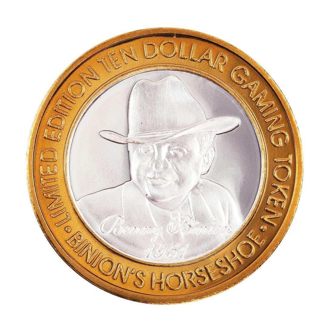 .999 Silver Binions Horseshoe Las Vegas, NV $10 Casino: One .999 Silver Binions Horseshoe Las Vegas, NV $10 Casino Limited Edition Gaming Token.