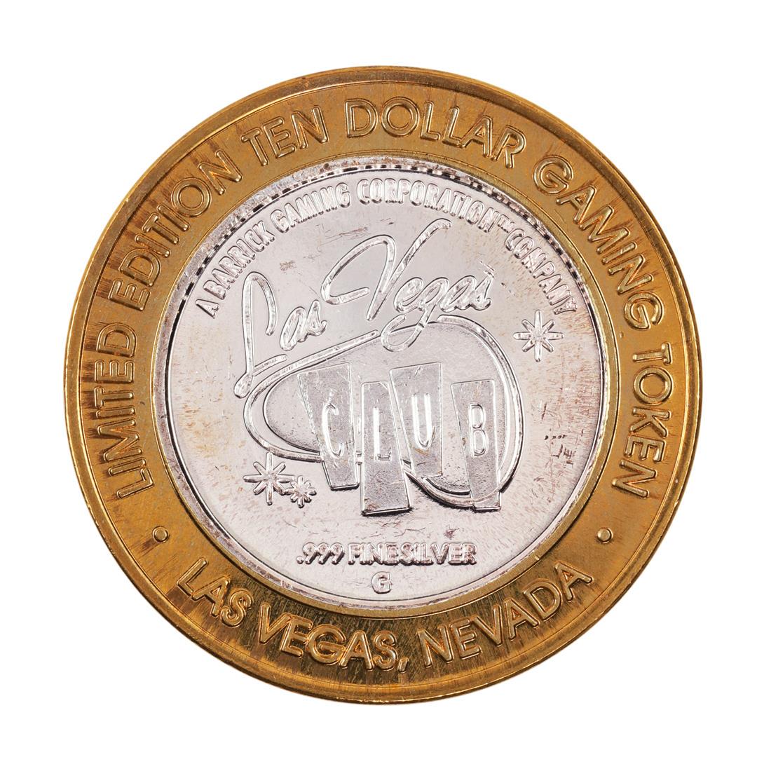 .999 Silver Las Vegas Club $10 Limited Edition Casino: One .999 Silver Las Vegas Club $10 Limited Edition Casino Gaming Token.