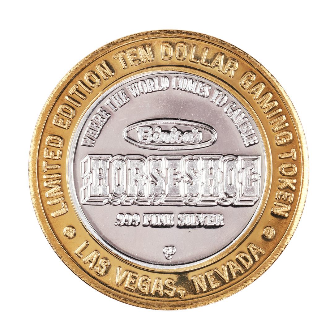 .999 Silver Binions Horseshoe Las Vegas, NV $10 Casino: One .999 Silver Binions Horseshoe Las Vegas, NV $10 Casino Limited Edition Gaming Token.