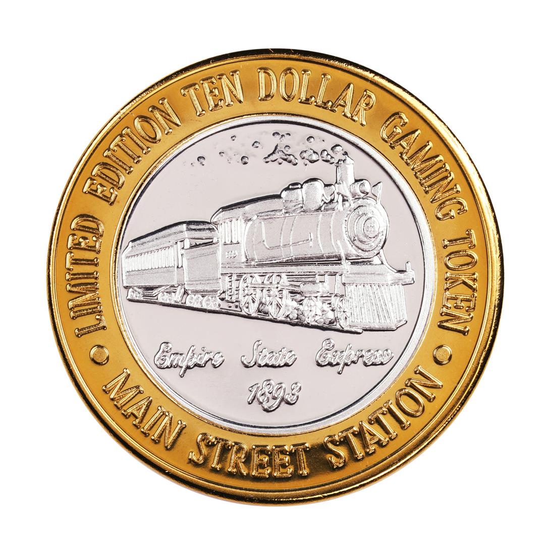 .999 Silver Main Street Station Las Vegas, NV $10: One .999 Silver Main Street Station Las Vegas, NV $10 Limited Edition Casino Gaming Token.