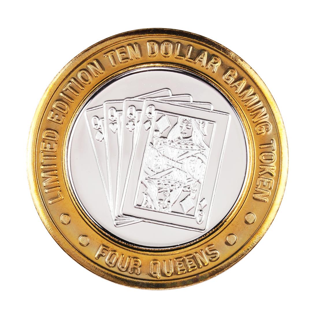 .999 Fine Silver Four Queens Casino Las Vegas $10: One .999 Fine Silver Four Queens Casino Las Vegas $10 Limited Edition Gaming Token.