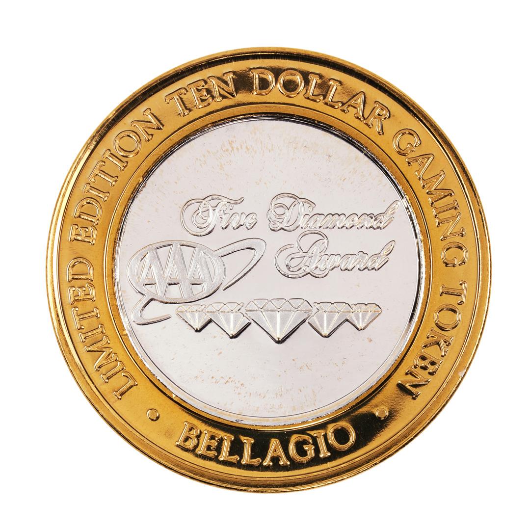 .999 Fine Silver Bellagio Las Vegas, NV $10 Limited: One .999 Fine Silver Bellagio Las Vegas, NV $10 Limited Edition Gaming Token.