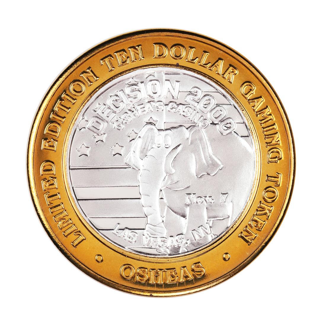 .999 Fine Silver Osheas Las Vegas, Nevada $10 Limited: One .999 Fine Silver Osheas Las Vegas, Nevada $10 Limited Edition Gaming Token.