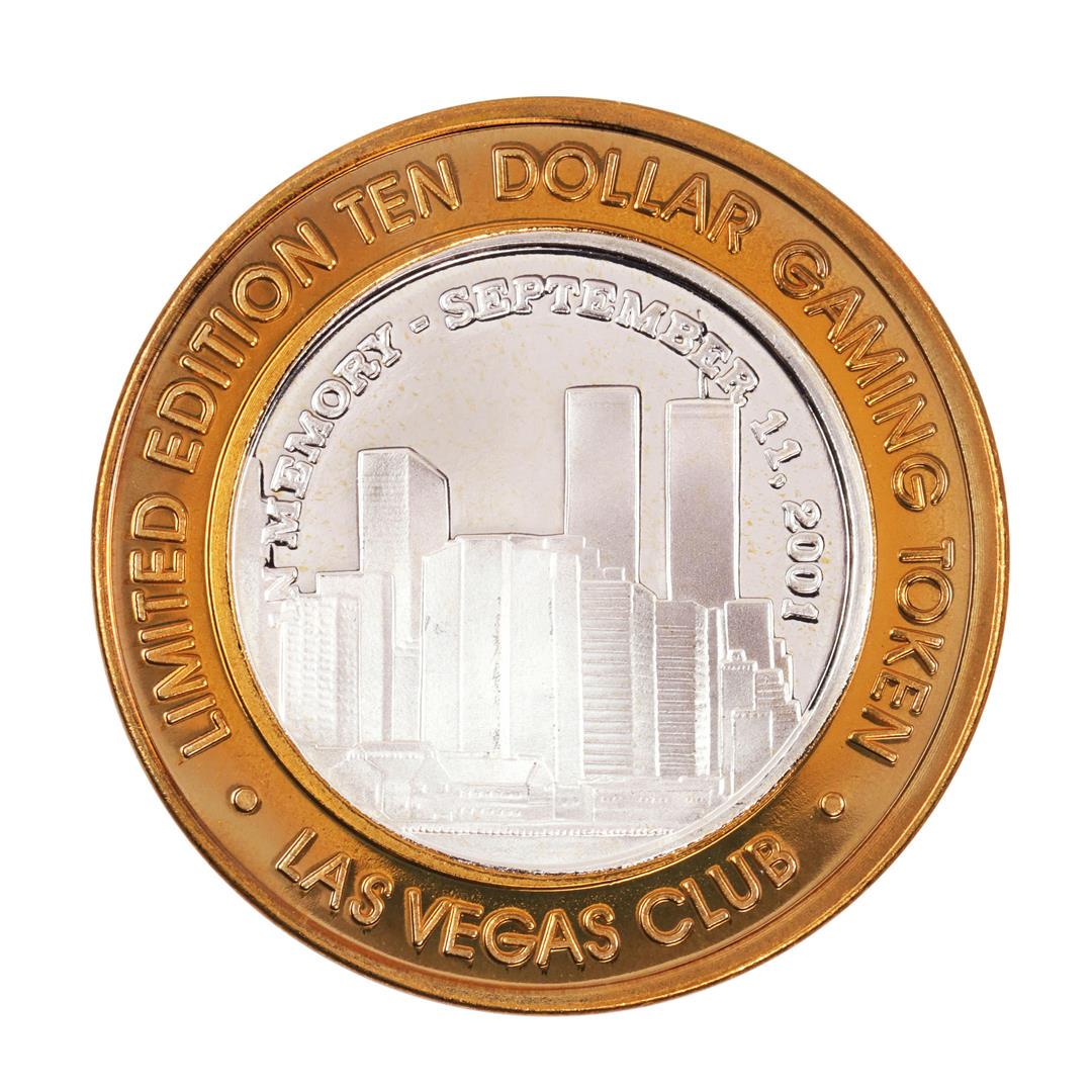 .999 Silver Las Vegas Club $10 Limited Edition Casino: One .999 Silver Las Vegas Club $10 Limited Edition Casino Gaming Token.