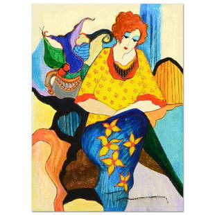 Itzchak Tarkay (1935-2012) "Tarkay Original" Original: This is a one-of-a-kind acrylic over paint on wood panel by Itzchak Tarkay (1935-2012), hand signed by the artist. Includes Letter of Authenticity. Measures approx. 8" x 11.5" (image).