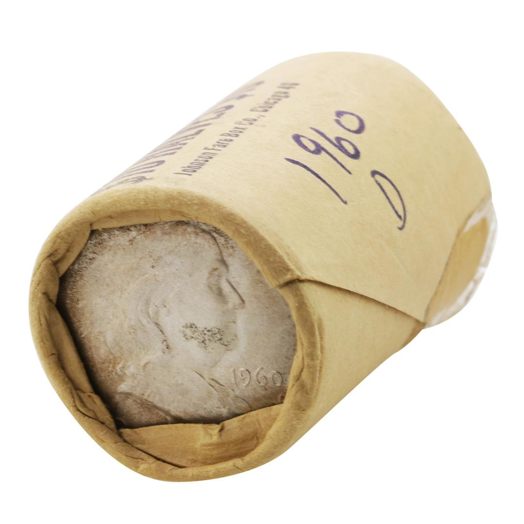 Original Bank Roll of (20) Brilliant Uncirculated: One Original Bank Roll of (20) Brilliant Uncirculated 1960-D Franklin Half Dollar Coins.