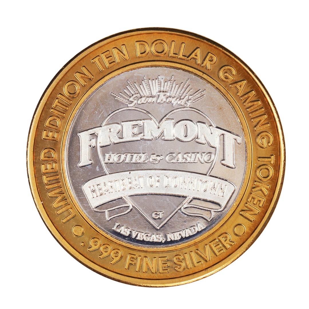 .999 Silver Sam Boyd's Fremont Las Vegas $10 Casino: One .999 Silver Sam Boyd's Fremont Las Vegas $10 Casino Limited Edition Gaming Token.