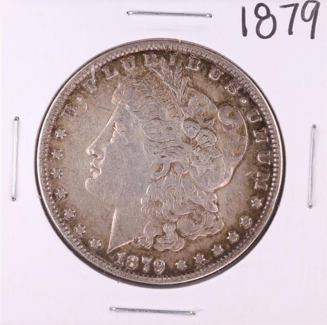 1879 $1 Morgan Silver Dollar Coin: One 1879 $1 Morgan Silver Dollar Coin.