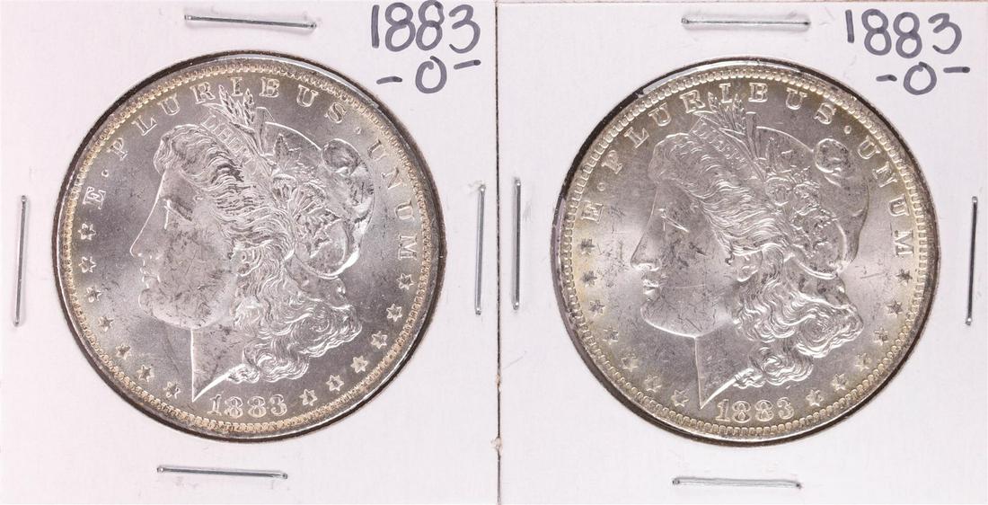 Lot of (2) 1883-O $1 Morgan Silver Dollar Coins: One Lot of (2) 1883-O $1 Morgan Silver Dollar Coins.