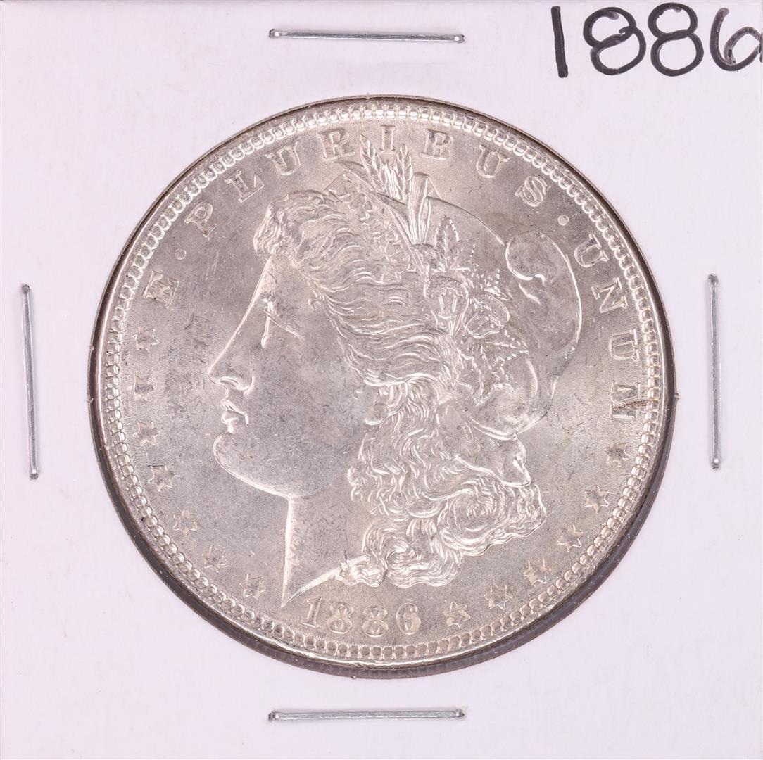 1886 $1 Morgan Silver Dollar Coin: One 1886 $1 Morgan Silver Dollar Coin.