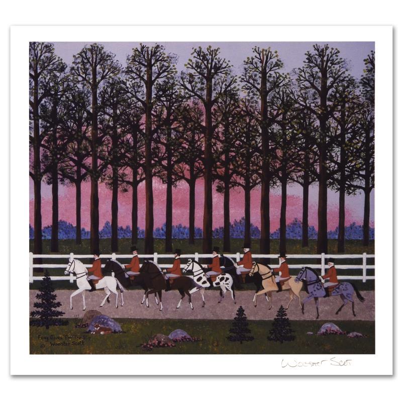 Jane Wooster Scott "Foxy Gives 'Em The Slip" Limited: Cozy, down-home images of a bygone era when life was simpler - this is the feeling captured in the creations of one of the world's most recognized artists. "Foxy Gives 'Em The Slip" is a limited editi