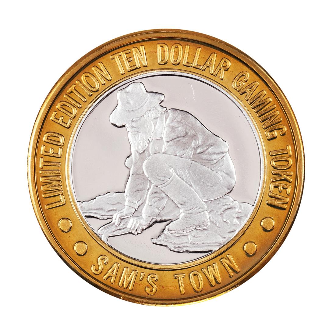.999 Silver Sam's Town Las Vegas Nevada $10 Casino: One .999 Silver Sam's Town Las Vegas Nevada $10 Casino Limited Edition Gaming Token.